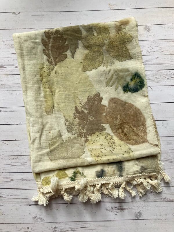 botanical printed cotton scarf