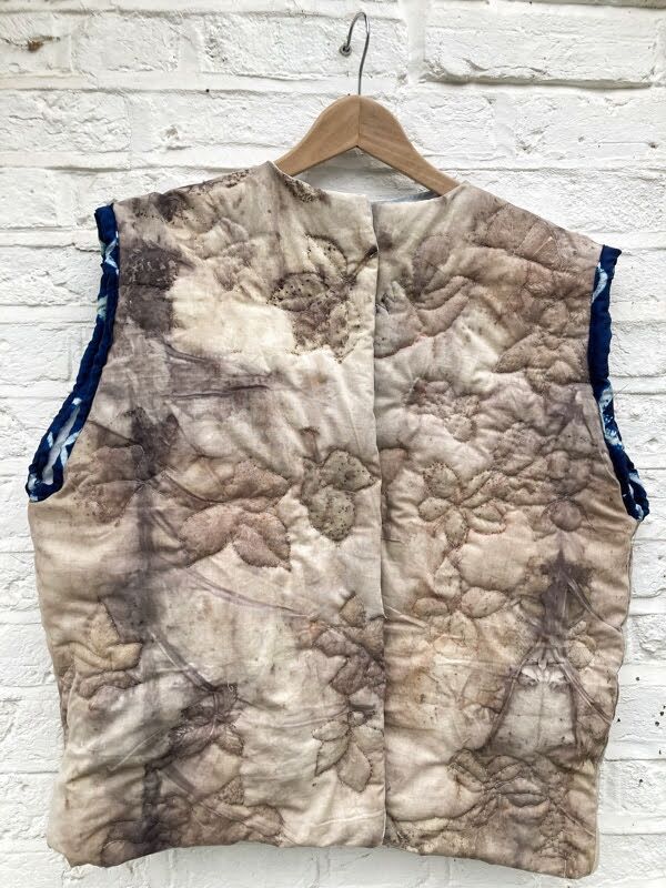 quilted body warmer natural printed