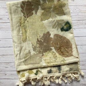 botanical printed cotton scarf