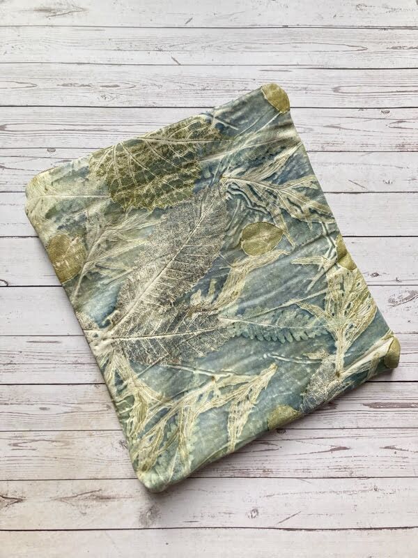 eco printed leather purse