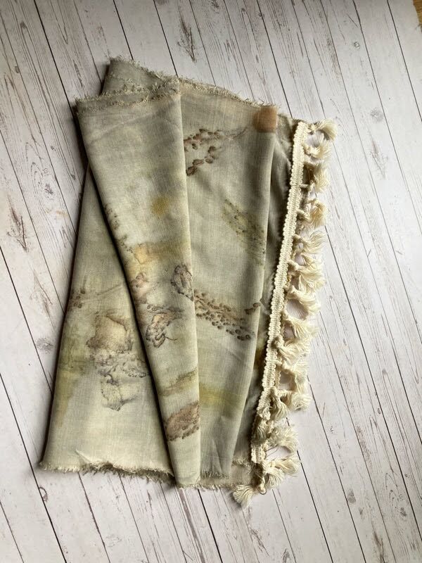 natural printed scarf grey