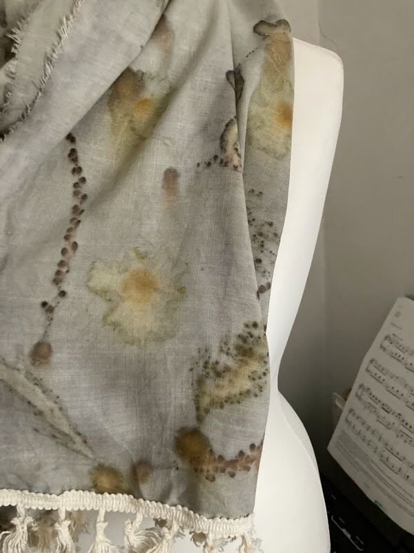 Natural printed cotton viscose scarf - Image 3