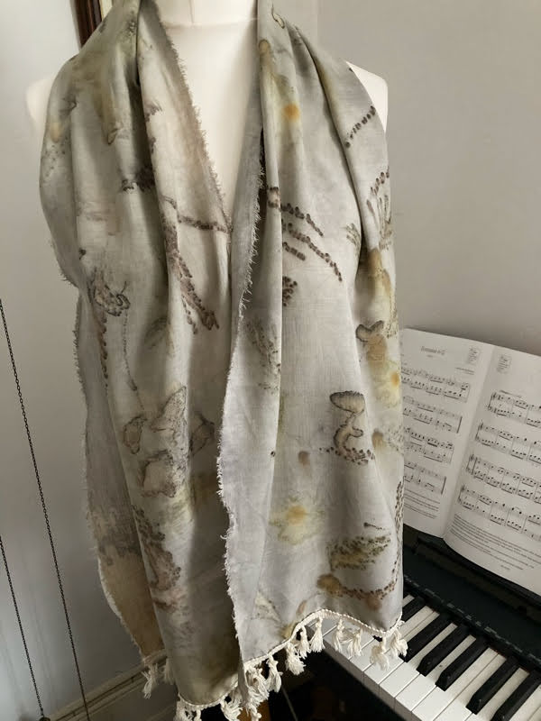 Natural printed cotton viscose scarf - Image 4