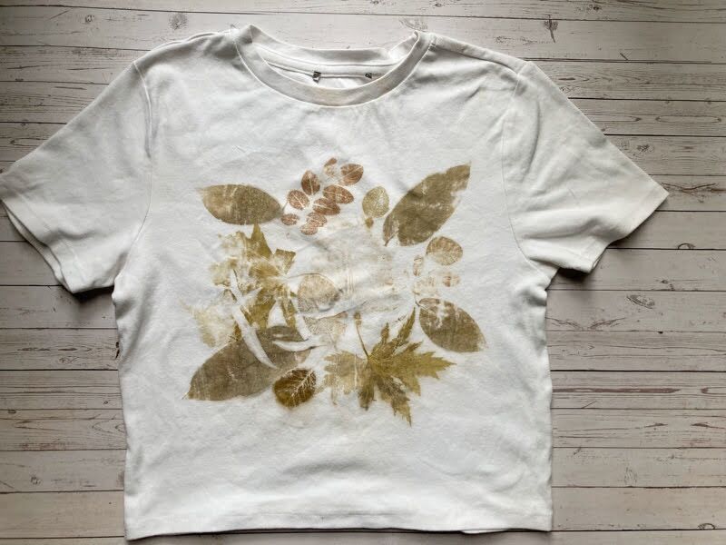 eco print crop t-shirt